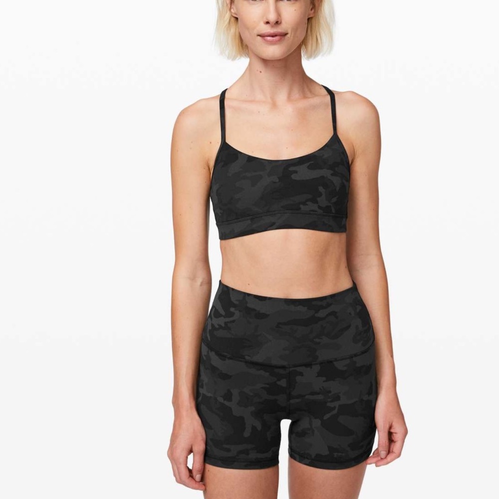 Lululemon Flow Y bra Nulu Incognito Camo Multi Grey